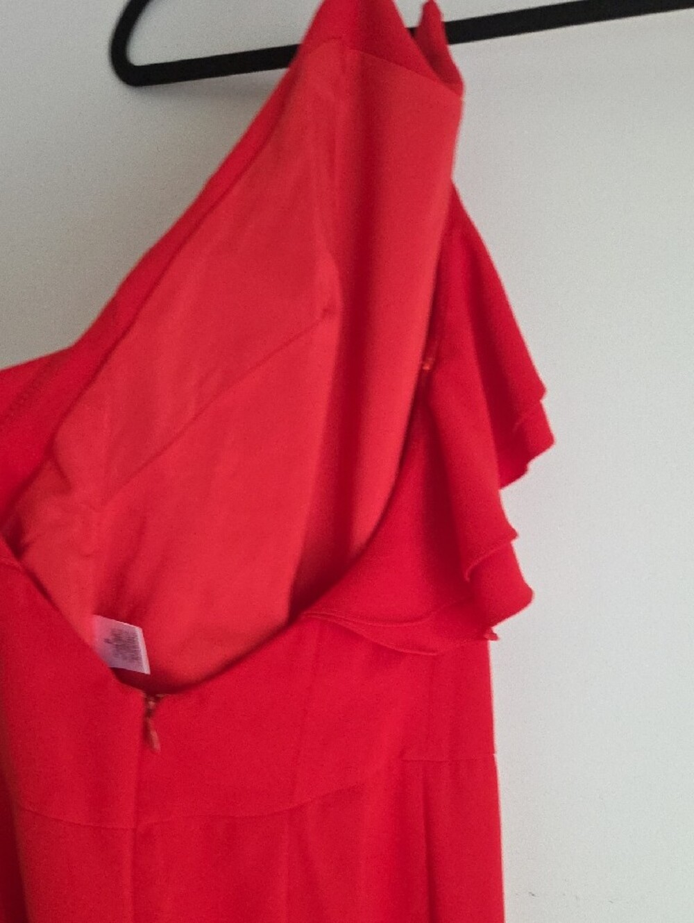 INTERMIX Red One-Shoulder Ruffle Maxi Dress - Picture 3 of 5